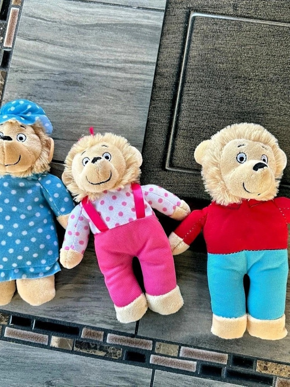 The Berenstain Bears Plush Doll Set of 3 Mama Sister Brother PBS Kids